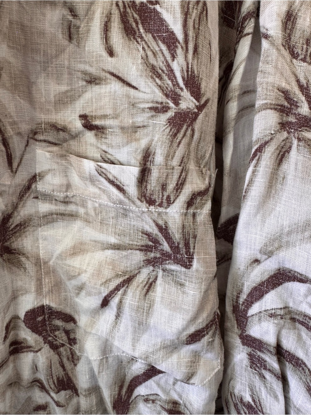 Tommy Bahama Beige and Brown Palm-Print Button-Down Shirt - Picture 3 of 5
